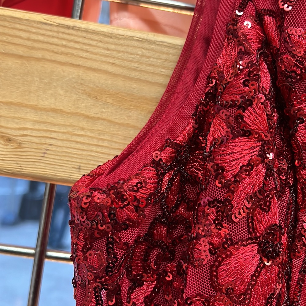 NWT,Alex & Eve from Alex evenings Sequin Floral Sheath Dress
,red - Picture 11 of 17